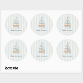 Ahoy Nautical Birthday Sticker | Zeilboot & pastel (Vel)