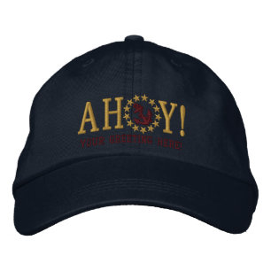 AHOY! Nautical Greetings Embroidery Geborduurde Pet