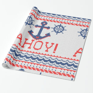AHOY Nautical Knit kerstkeuken stijl Cadeaupapier
