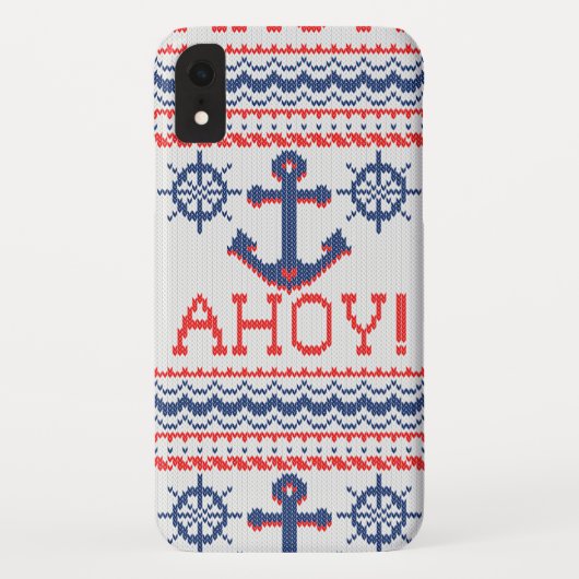 AHOY Nautical Knitting kerstjumperstijl Case-Mate iPhone Case (Achterkant)