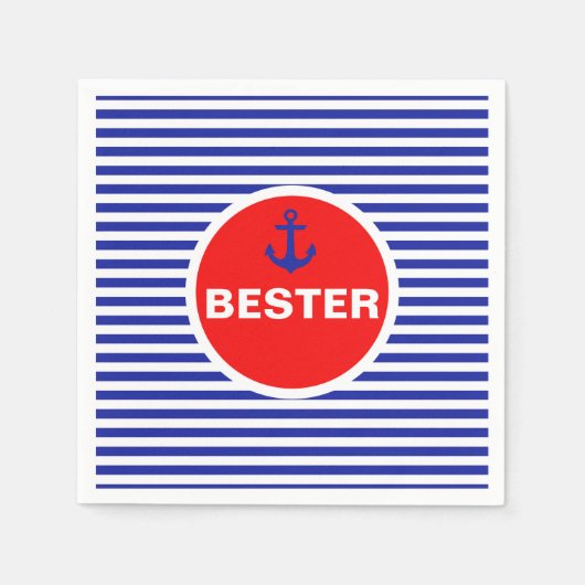 Ahoy! Nautische Anker Zeeman Party Servetten (Voorkant)