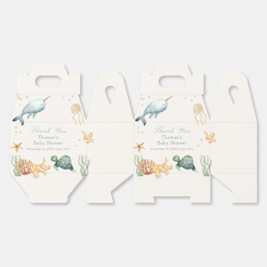 Ahoy onder het Zee Whale Boy Baby shower Bedankdoosjes (Ongevouwen)