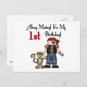 Ahoy Pirate Eerste Verjaardag Tshirts en geschenke Briefkaart (Voorkant / Achterkant)