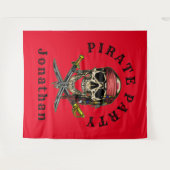 Ahoy Piratenskelet achtergrond Wandkleed (Voorkant (horizontaal))