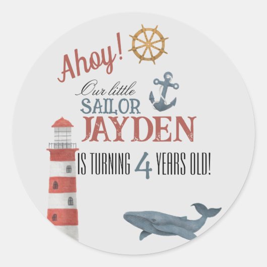 Ahoy. Ronde Sticker (Voorkant)