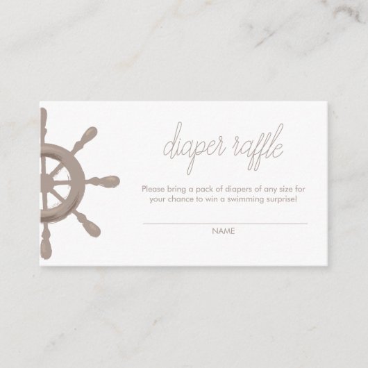 Ahoy. Sailor Helm Diaper Raffle Informatiekaartje (Voorkant)
