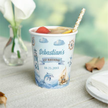 Ahoy Sailor Nautical Boat Blue 1e verjaardag
