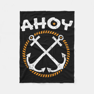 Ahoy schip kapitein zeiler nautisch zeiler varen fleece deken