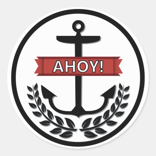 Ahoy - Sticker rond classique, brillant (Devant)