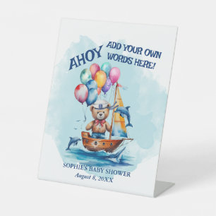 Ahoy 't Is Een Jongen Maritiem Voeg Eigen Tekst To Reclamebord Met Voetstuk