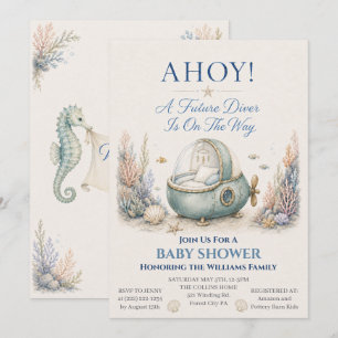 AHOY! Toekomstige Duiker Baby Shower Uitnodiging m