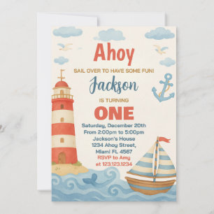 Ahoy! Uitnodiging nautische verjaardagsfeestje
