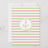 Ahoy ! Une fille Nautique Baby shower Invitation (Dos)