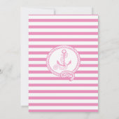 Ahoy ! Une fille Nautique Baby shower Invitation (Dos)