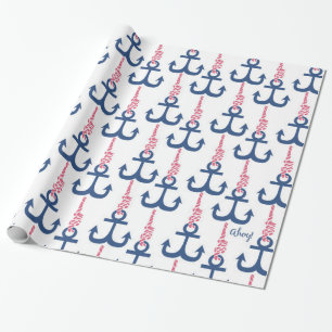 Ahoy Vintage Anker patroon. Cadeaupapier