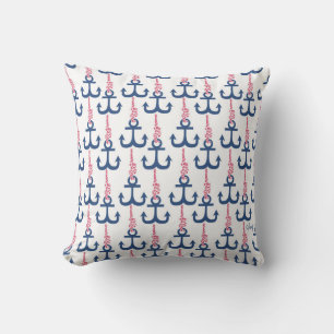 Ahoy Vintage Anker patroon. Kussen