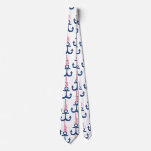 Ahoy Vintage Anker patroon. Stropdas