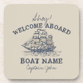 Ahoy. Welkom aan boord Aangepaste Nautical Bier Onderzetter