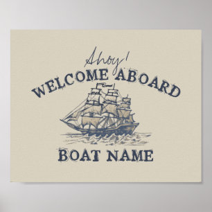 Ahoy. Welkom aan boord Aangepaste Nautical Poster