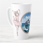Ahri et Dauphin Grosse Mug Latte (Angle gauche)