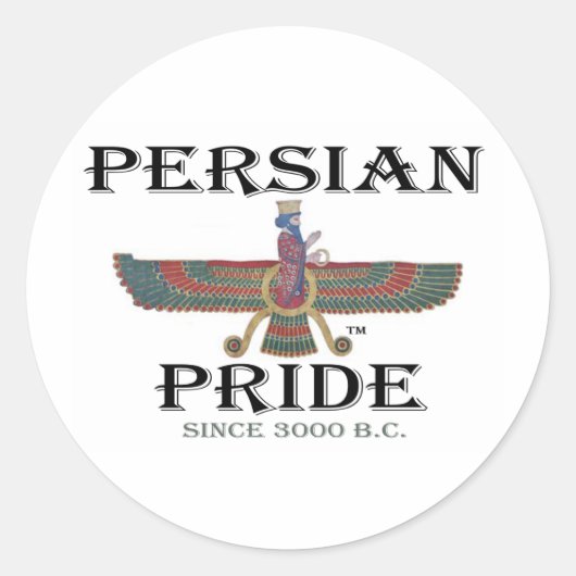 Ahura Mazda - Perzische Pride Ronde Sticker (Voorkant)
