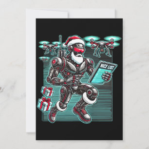 AI aangedreven Kerstman Robot met Drones en Kerst Kaart