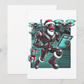 AI aangedreven Kerstman Robot met Drones en Kerst Kaart (Voorkant / Achterkant)