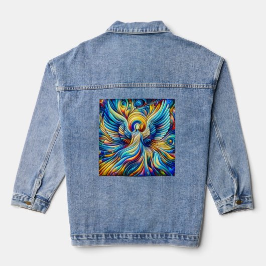 AI Abstract Illusionisme Engel Expressionistisch E Denim Jacket (Achterkant)