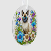 Ai Aquarelle Siamese Chat en Fleurs (devant)