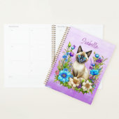 Ai Aquarelle Siamese Chat en Fleurs Personnalisé (Devant avec enveloppe)