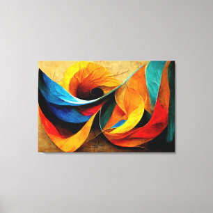 AI ART - Abstracte AI Art: Folds of Colors Canvas Afdruk