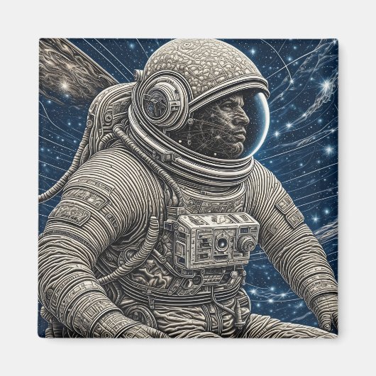 Ai Art Astronaut in de ruimte Magneet (Voorkant)