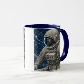 Ai Art Astronaut in de ruimte Mok (Voorkant rechts)