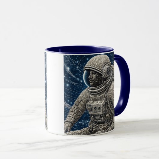 Ai Art Astronaut in de ruimte Mok (Voorkant rechts)