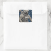 Ai Art Astronaut in de ruimte Vierkante Sticker (Tas)