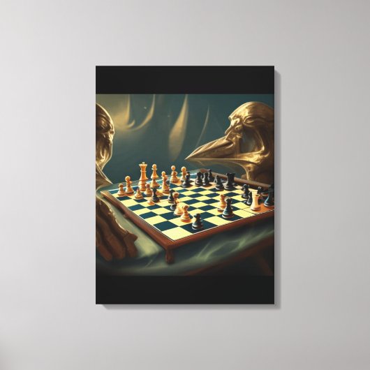 AI Art Chess Speing zichzelf 2023 Canvas Afdruk (Voorkant)