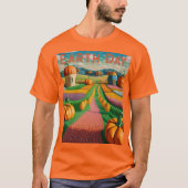 AI Art Earth Dag Pompoen Patch T-shirt (Voorkant)