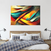 AI Art Gallery™ - Abstracte AI Art: Het begin Canvas Afdruk (Insitu (Slaapkamer))