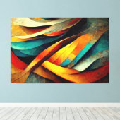 AI Art Gallery™ - Abstracte AI Art: Het begin Canvas Afdruk (Insitu (Houten vloer))