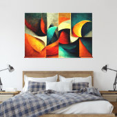 AI Art Gallery™ Abstracte AI Art: The Wave Canvas Afdruk (Insitu (Slaapkamer))