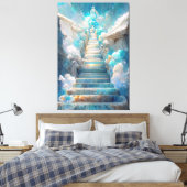 AI Art Gallery™ - Stairway to Heaven: Faith Canvas Afdruk (Insitu (Slaapkamer))