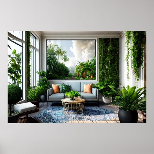 AI art Interieur Wooninrichting #1 Poster (Voorkant)