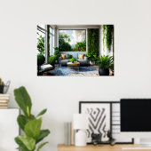 AI art Interieur Wooninrichting #1 Poster (Thuiskantoor)