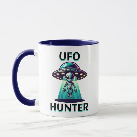 AI Art met UFO Beaming up an Alien Mok (Links)