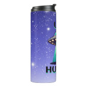 AI Art met UFO Beaming up an Alien | UFO Hunter Thermosbeker (Gedraaid links)