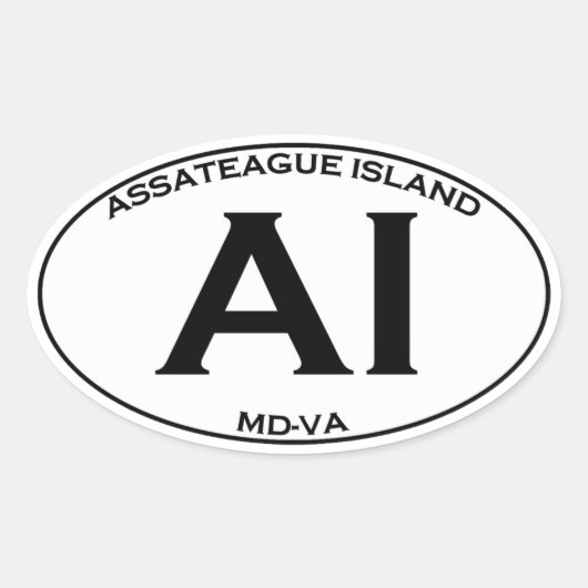 AI - Assateague Island Oval Logo Ovale Sticker (Voorkant)