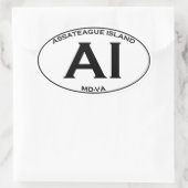 AI - Assateague Island Oval Logo Ovale Sticker (Tas)