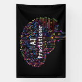 AI-beoefenaar van kunstmatige intelligentie Tech Spandoek (Verticaal)
