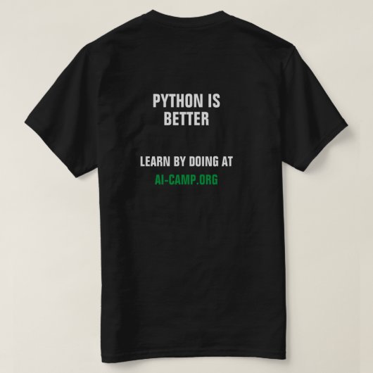 AI Camp Python is beter Shirt (Design achterkant)