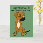 AI carte d'anniversaire drôle de mélange de boxeur (Fleur jaune)